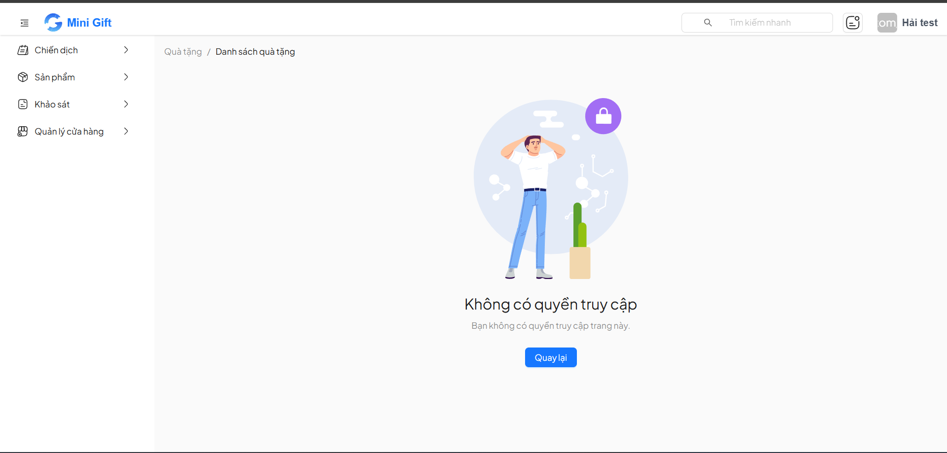 Trang Không có quyền truy cập
