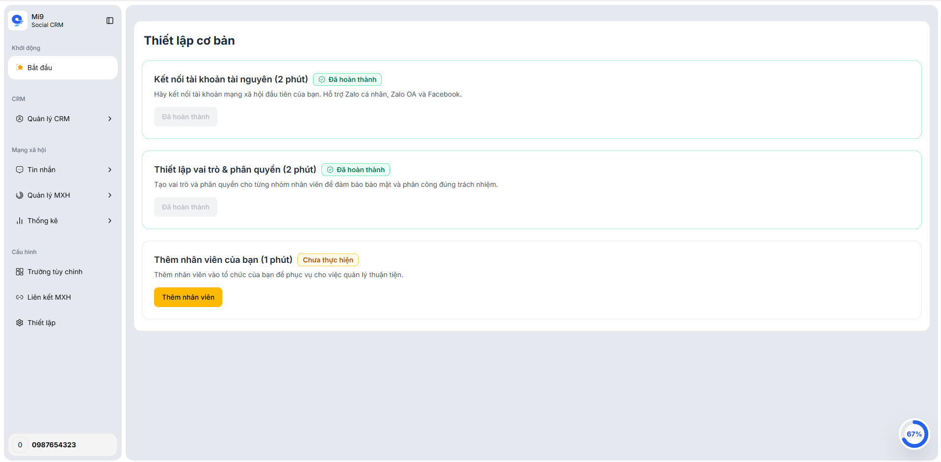 Kích hoạt tài khoản Mi9