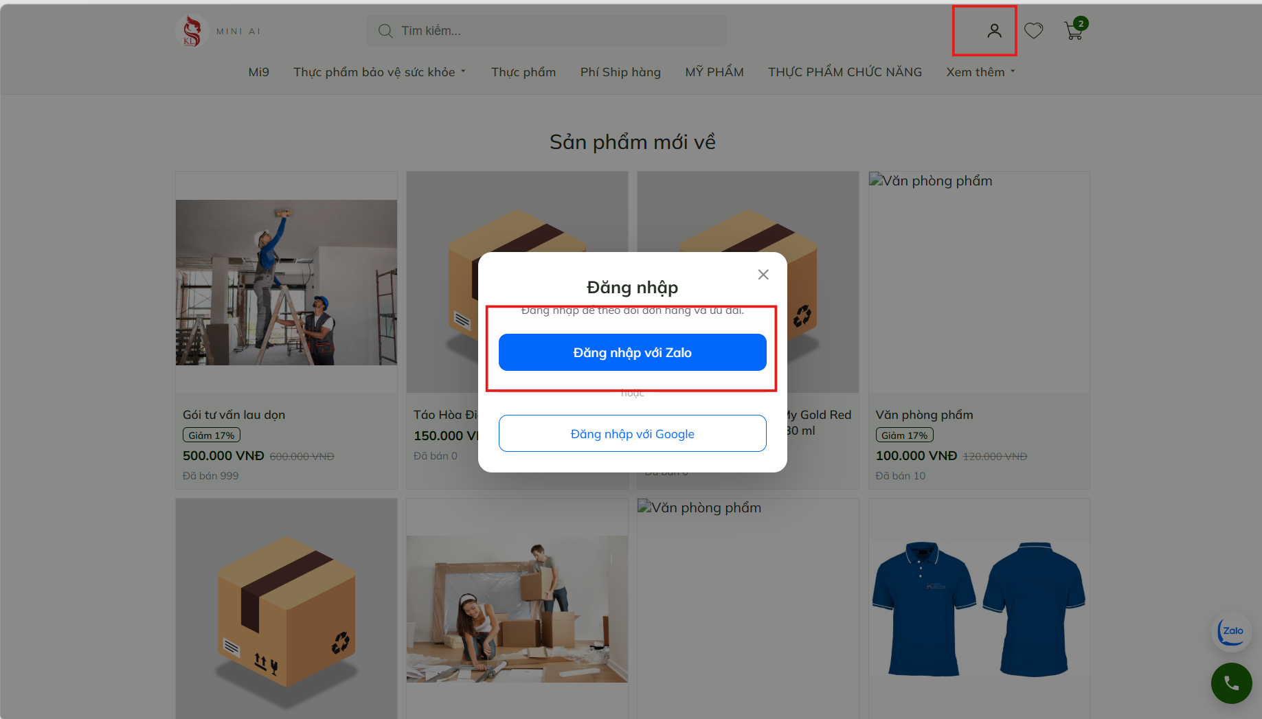 Đăng nhập bằng Zalo cho website