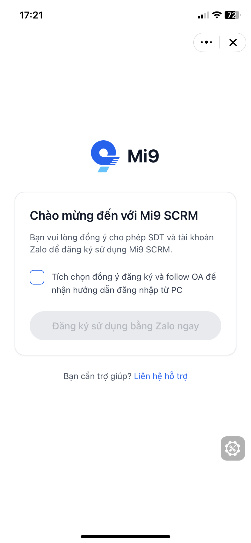 Register Mi9 with QR code
