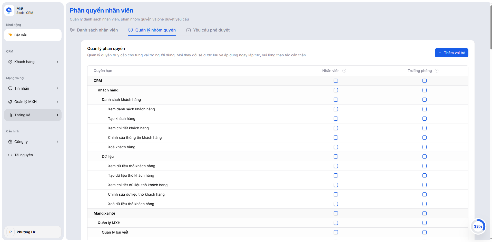 Roles & Permissions setup